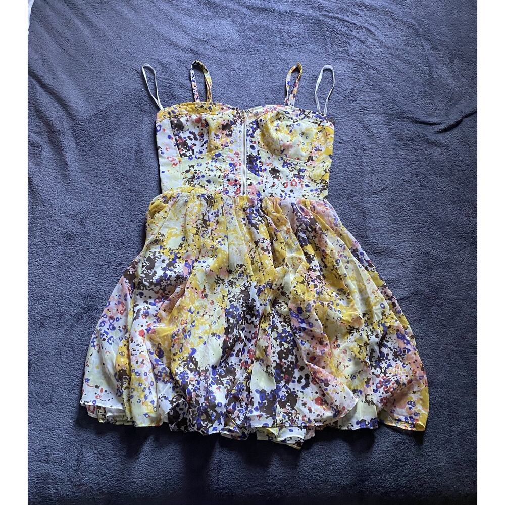 Guess Cocktail Dress Tanya Corset Fit Flare Straps Strapless Colorful size 10